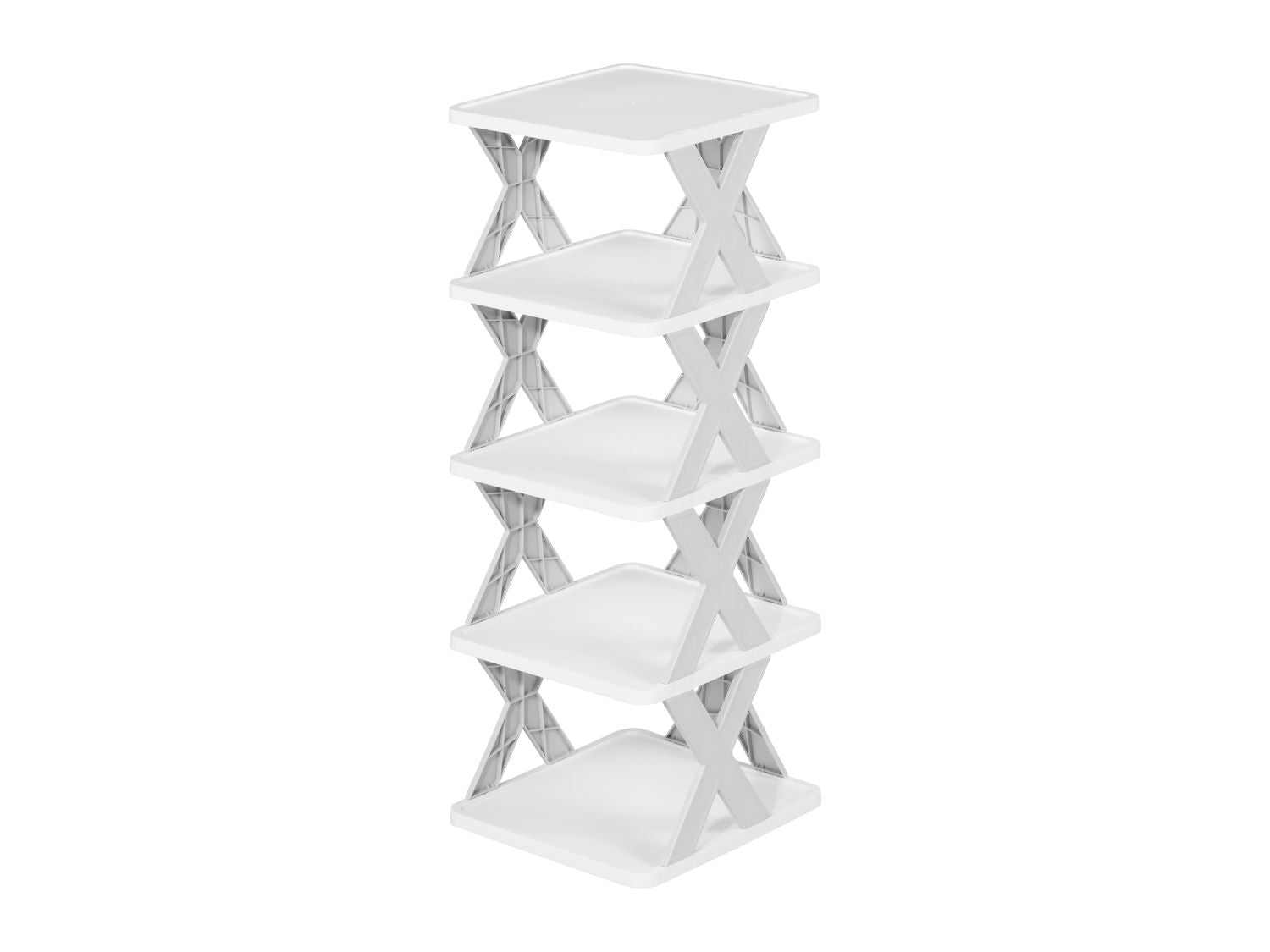 Five-tier shoe storage rack plastic organiser, UK version