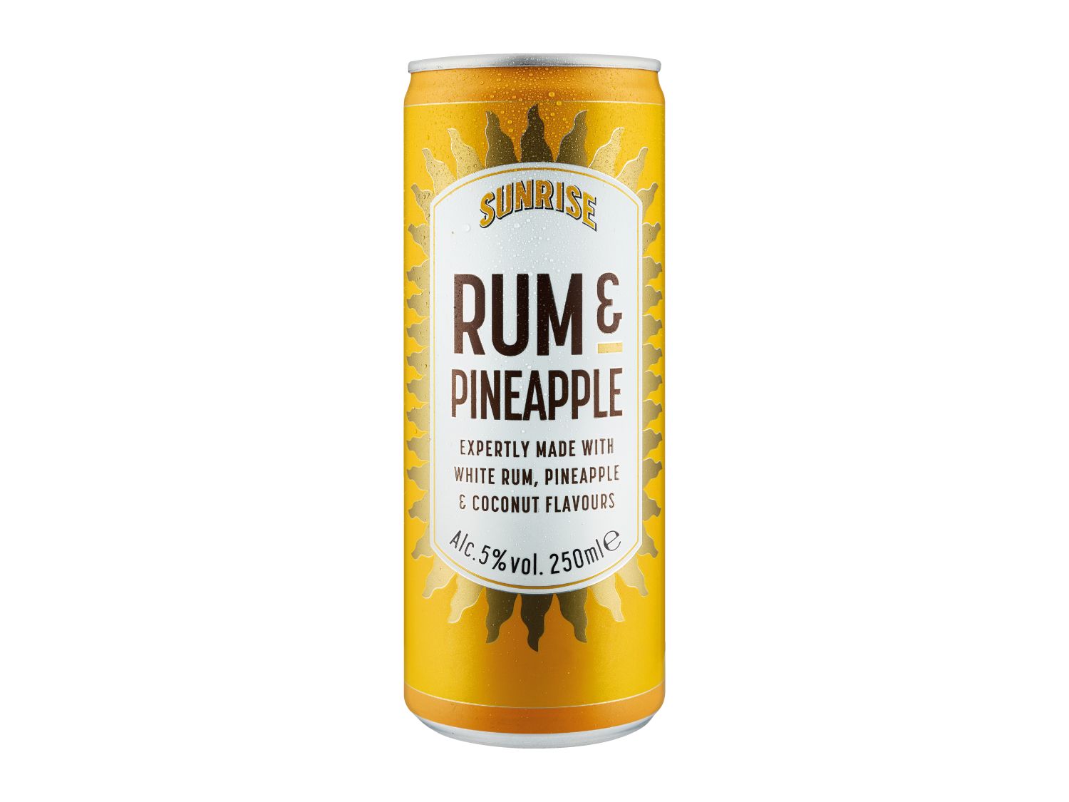 Rum and pineapple ready to drink can 5% 250ml, UK version