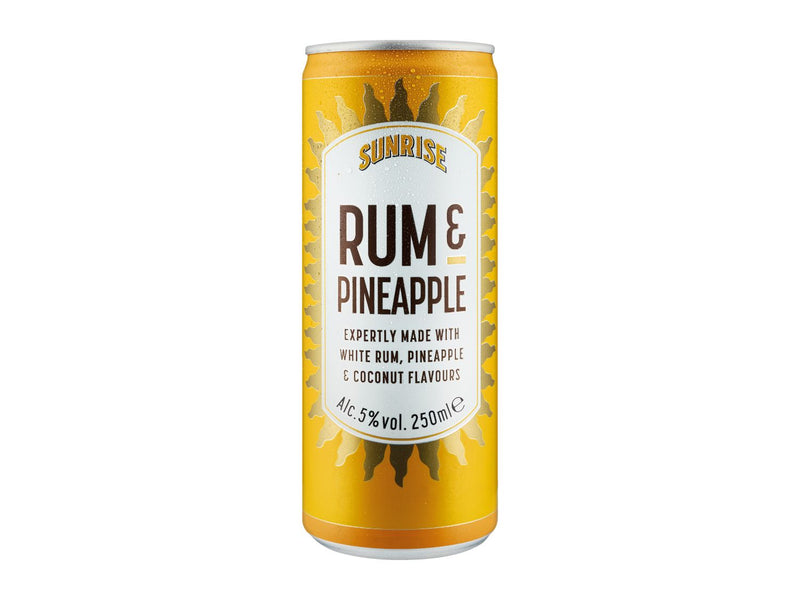 Rum and pineapple ready to drink can 5% 250ml, UK version