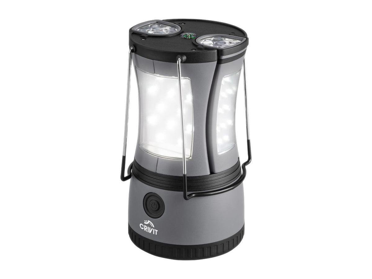 2-in-1 camping lamp grey with removable torches, imported from the UK