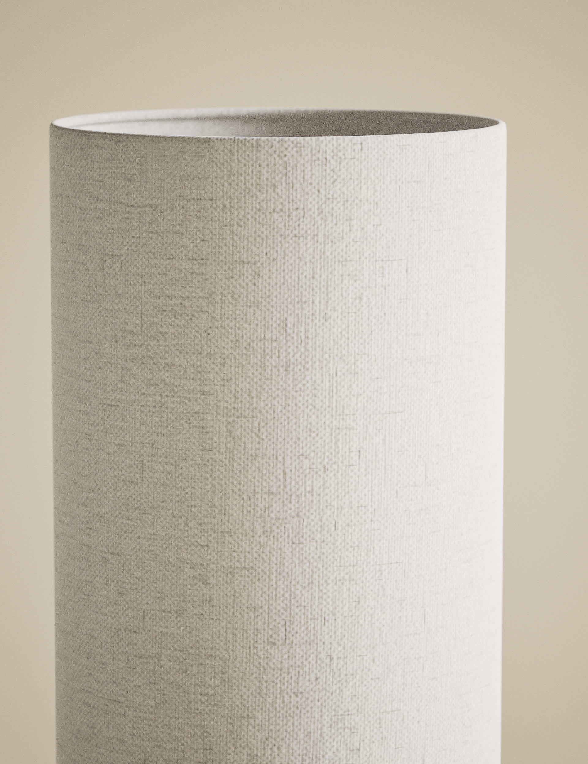 Fabric cylinder floor lamp with wood base 125 cm - British product