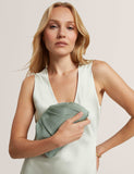 Ted Baker fabric gathered chain strap clutch bag (British brand)