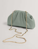 Ted Baker fabric gathered chain strap clutch bag (British brand)