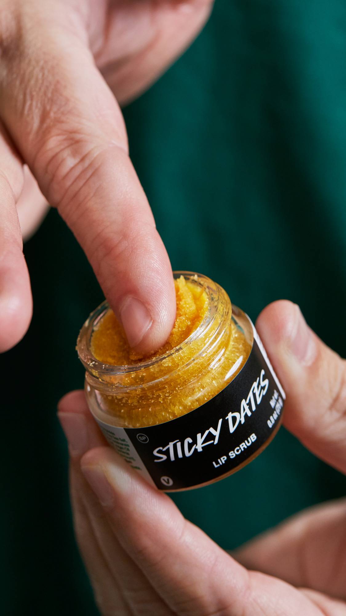 Lush lip scrub Sticky Dates, imported from the UK