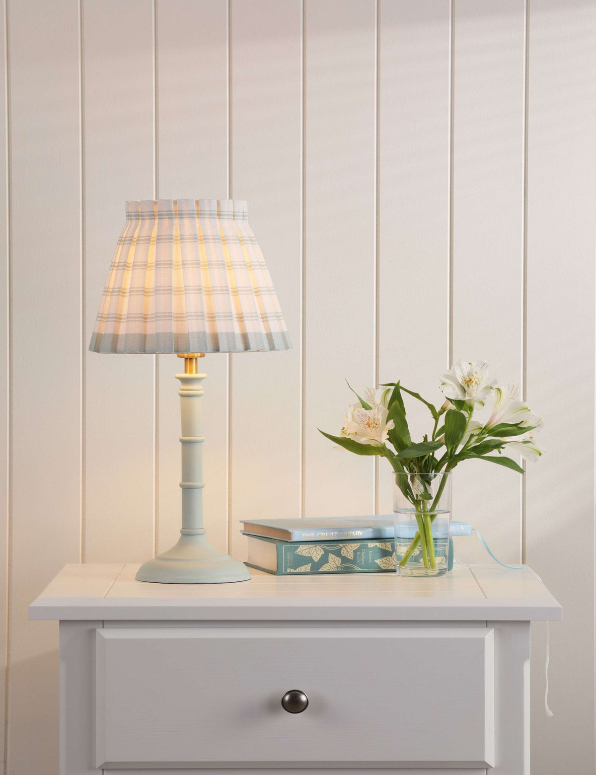 Laura Ashley Farnworth table lamp green base pleated shade (British brand)