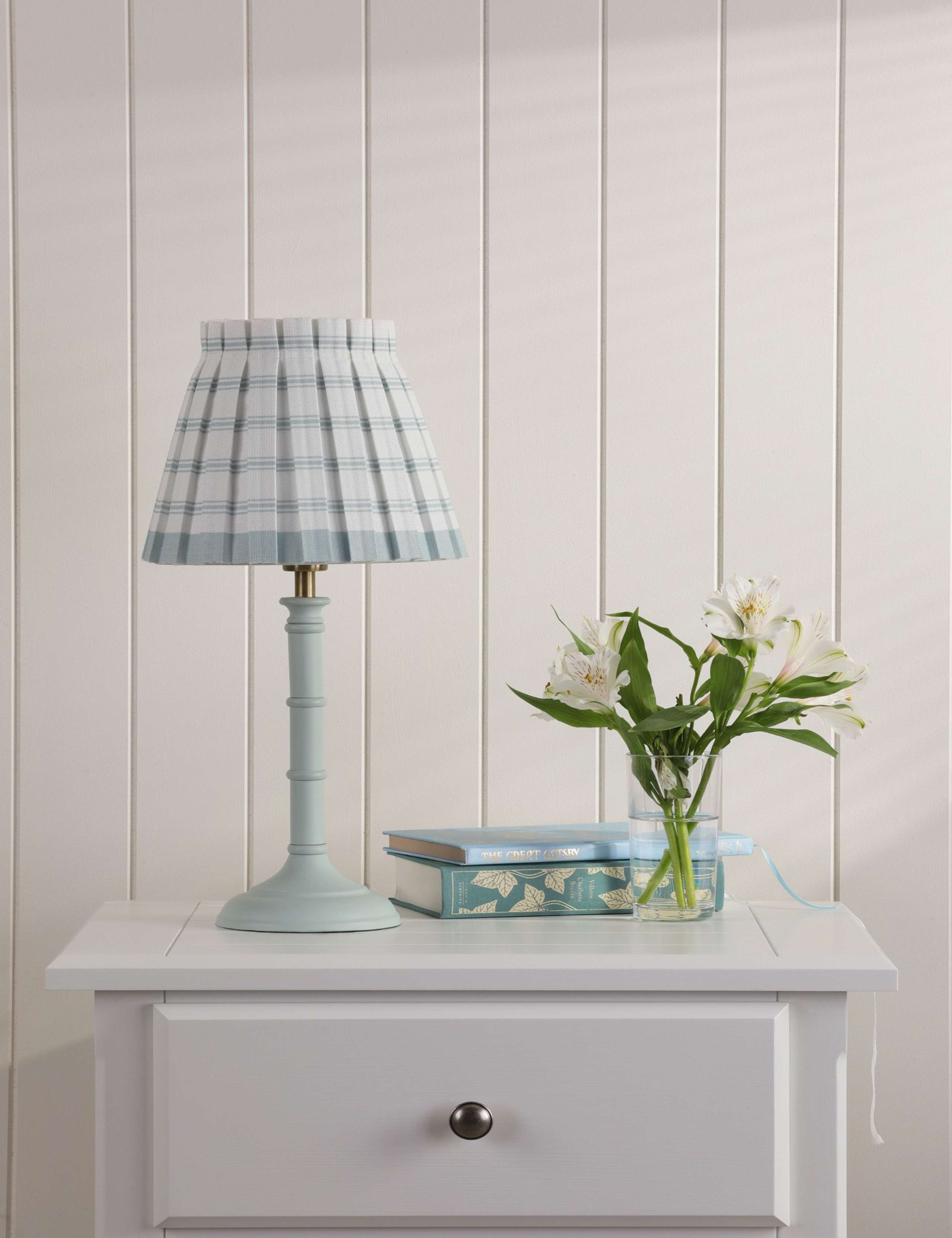 Laura Ashley Farnworth table lamp green base pleated shade (British brand)