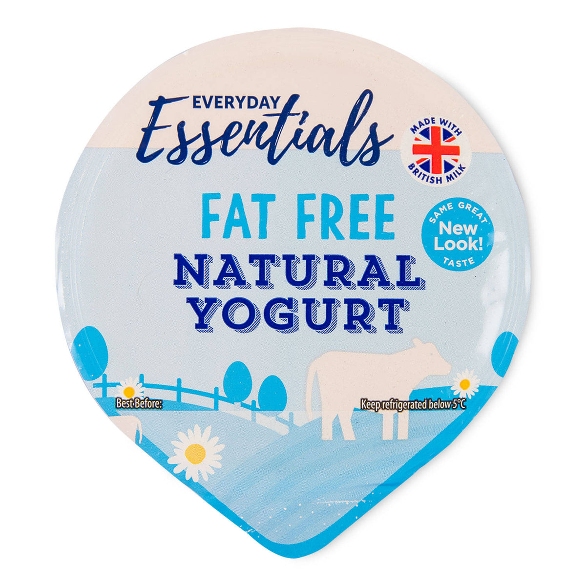 Fat free natural yogurt 500g plain pot (British brand)