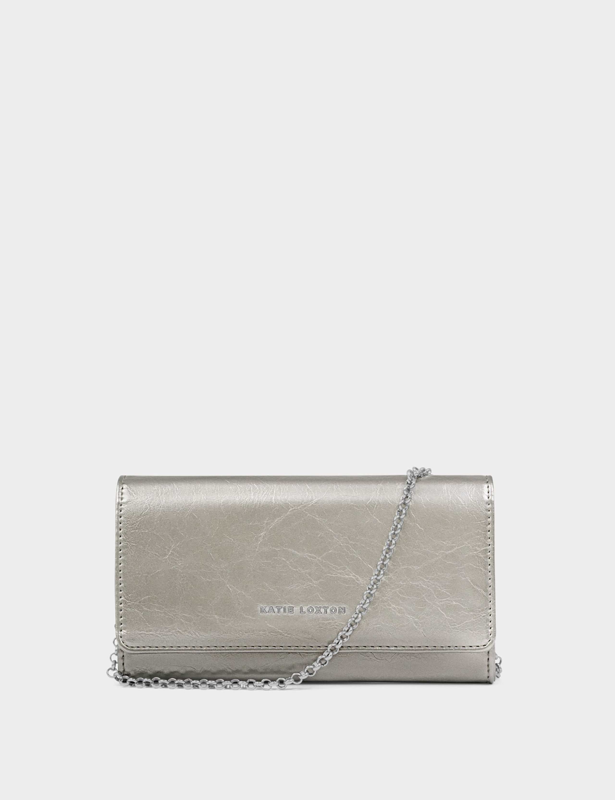 Katie Loxton faux leather crossbody purse with chain strap (British brand)