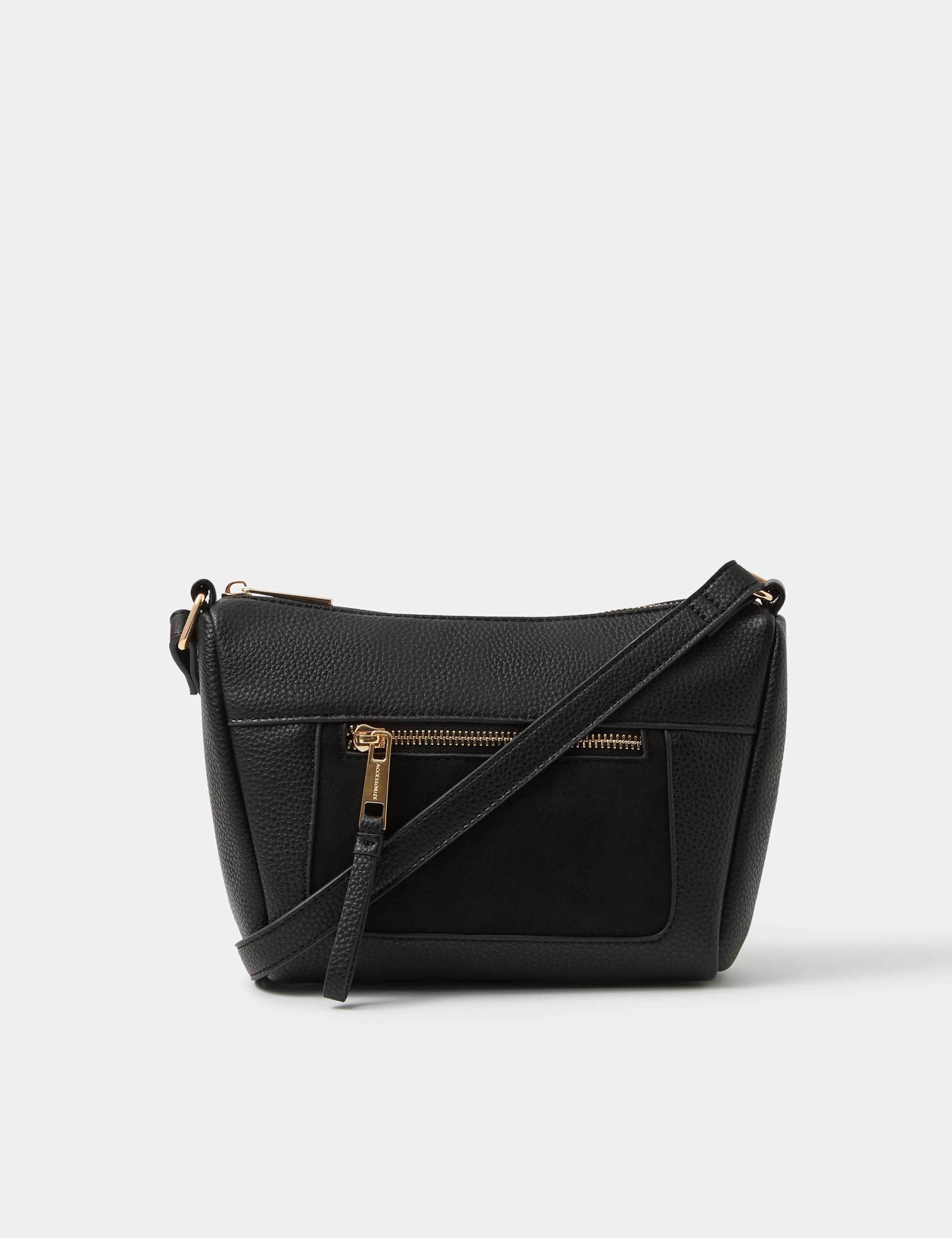 Accessorize faux leather cross body bag with gold hardware - British product