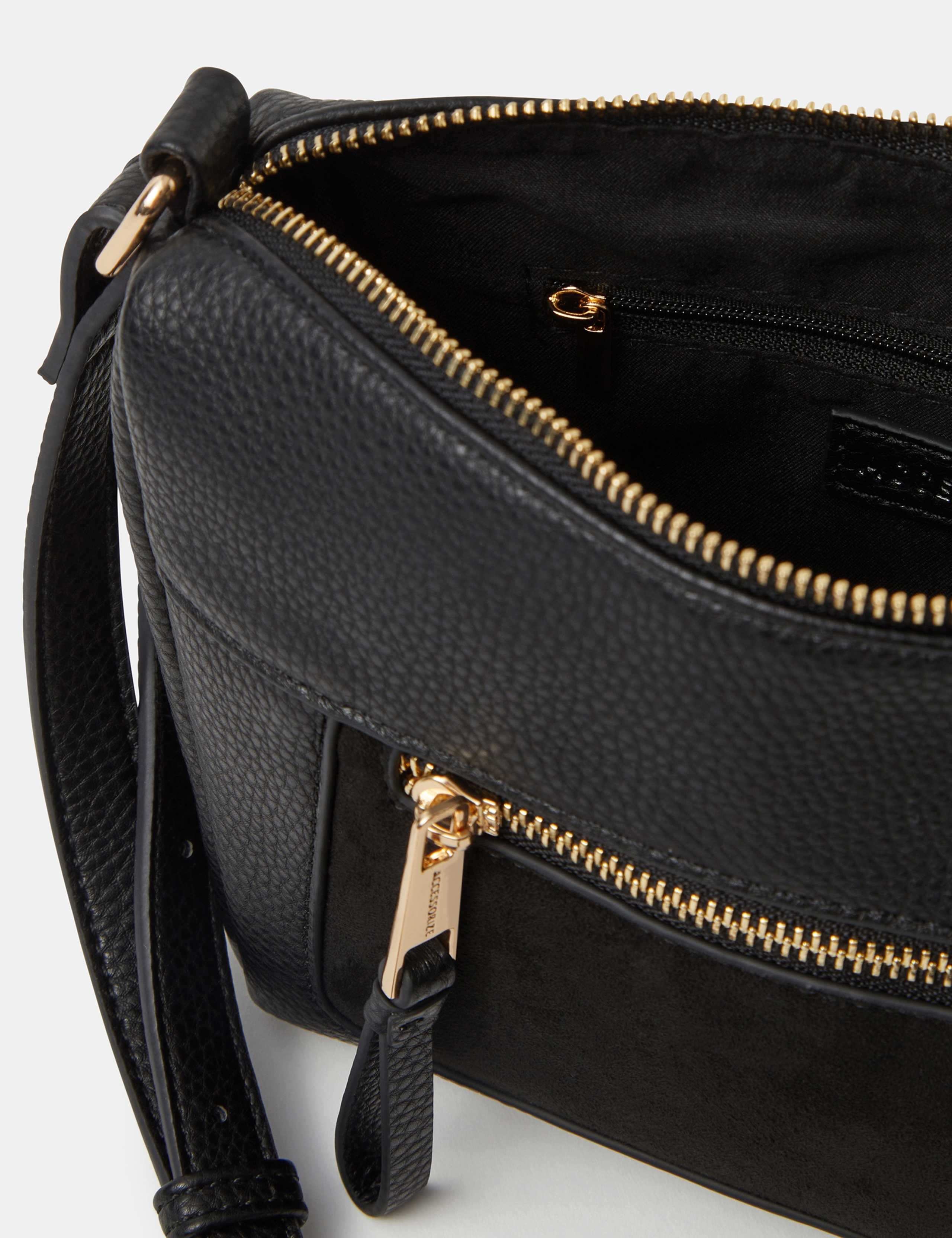 Accessorize faux leather cross body bag with gold hardware - British product