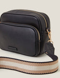 Accessorize faux leather double zip cross body camera bag - British product