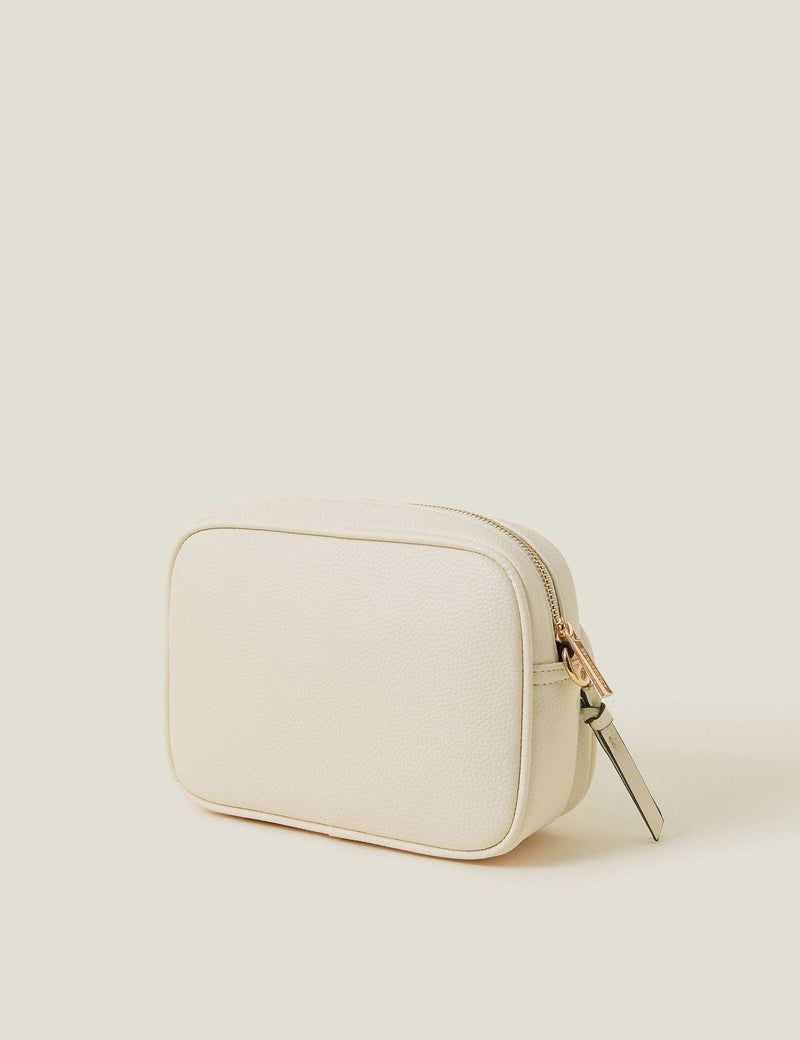 Accessorize faux leather double zip cross body camera bag - British product