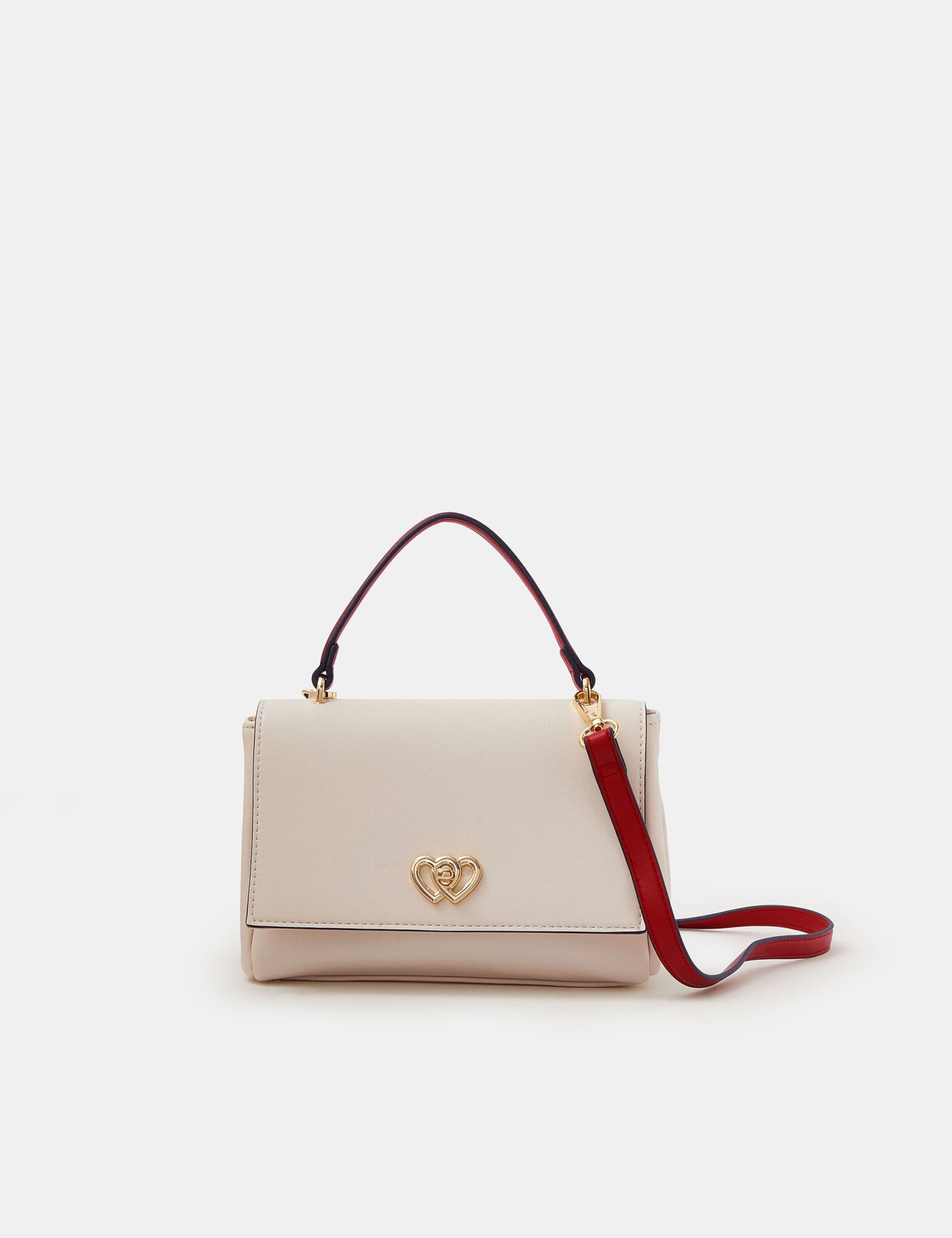 Accessorize faux leather heart clasp cross body bag, UK version