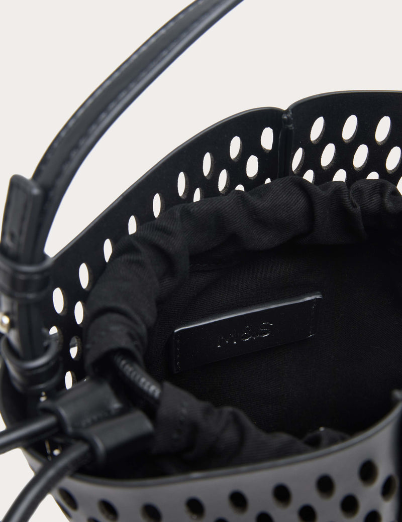 M&S faux leather tulip bucket bag with laser cut - British product