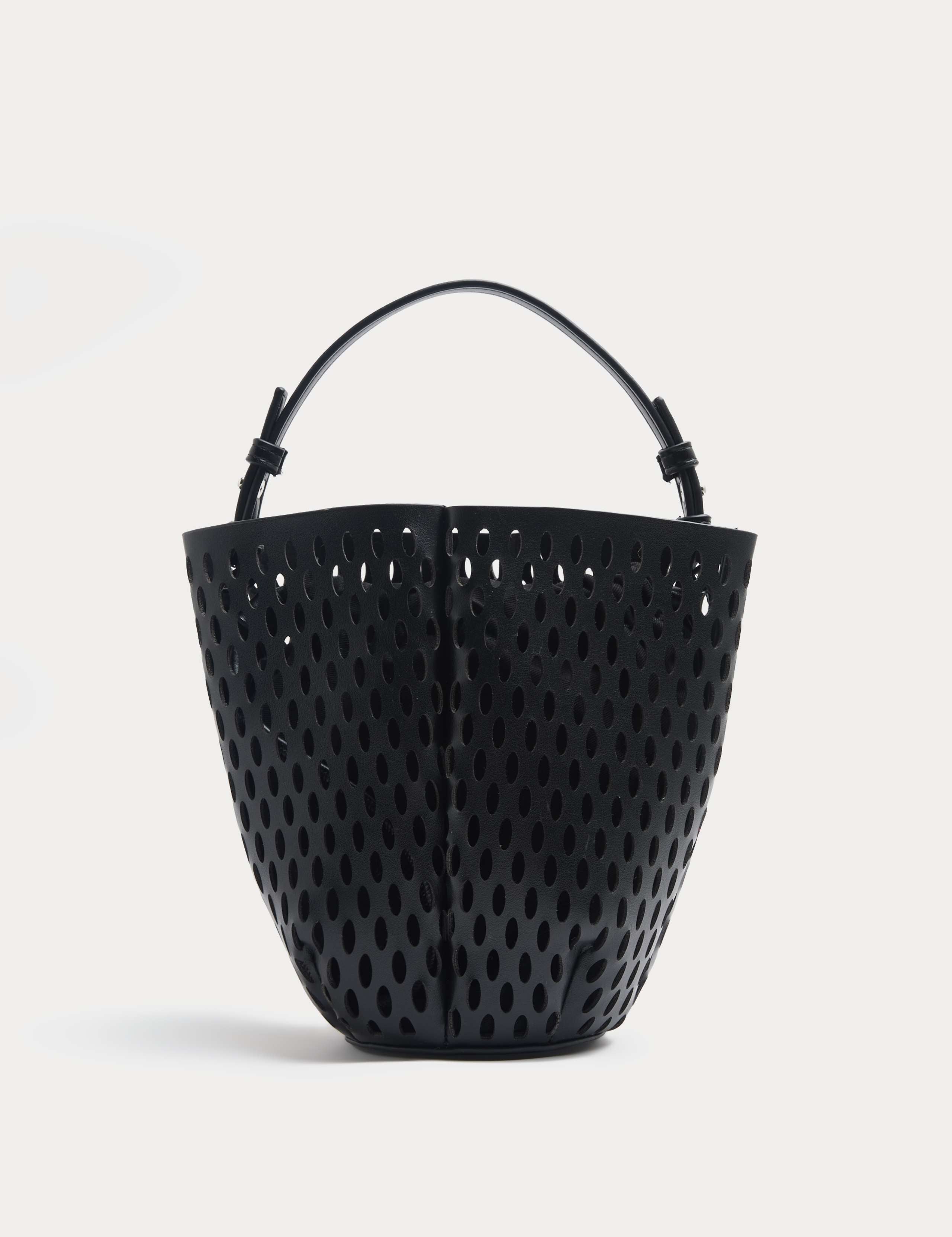 M&S faux leather tulip bucket bag with laser cut - British product