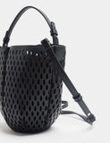 M&S faux leather tulip bucket bag with laser cut - British product