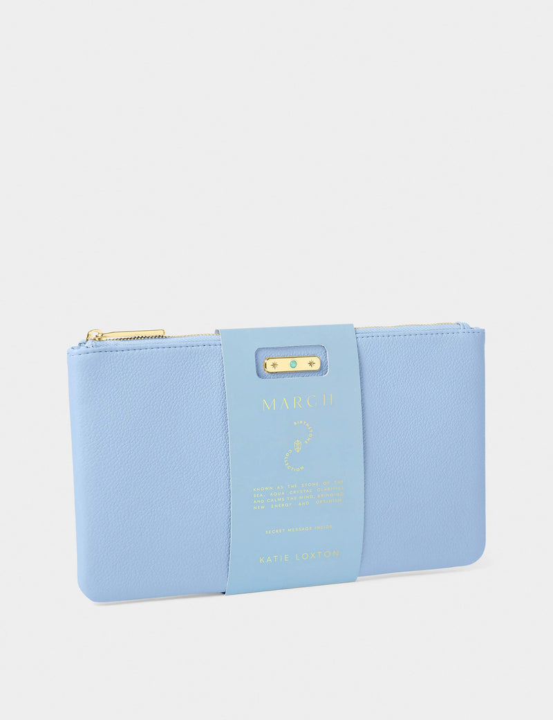 Katie Loxton March birthstone pouch in faux leather (British brand)