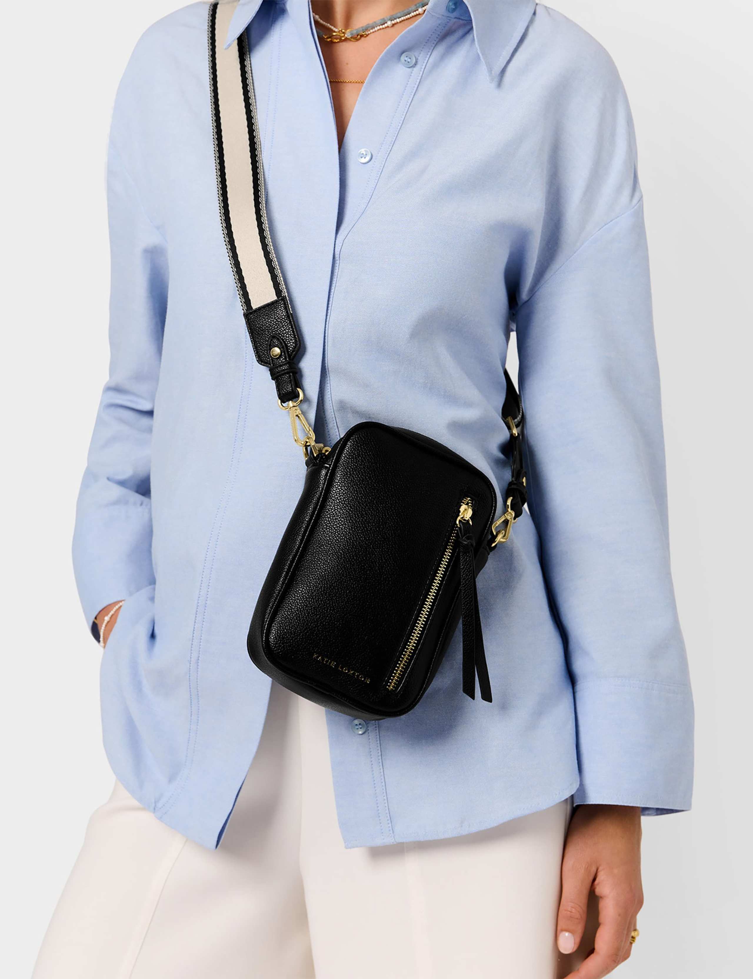 Katie Loxton metallic cross body bag faux leather (British brand)