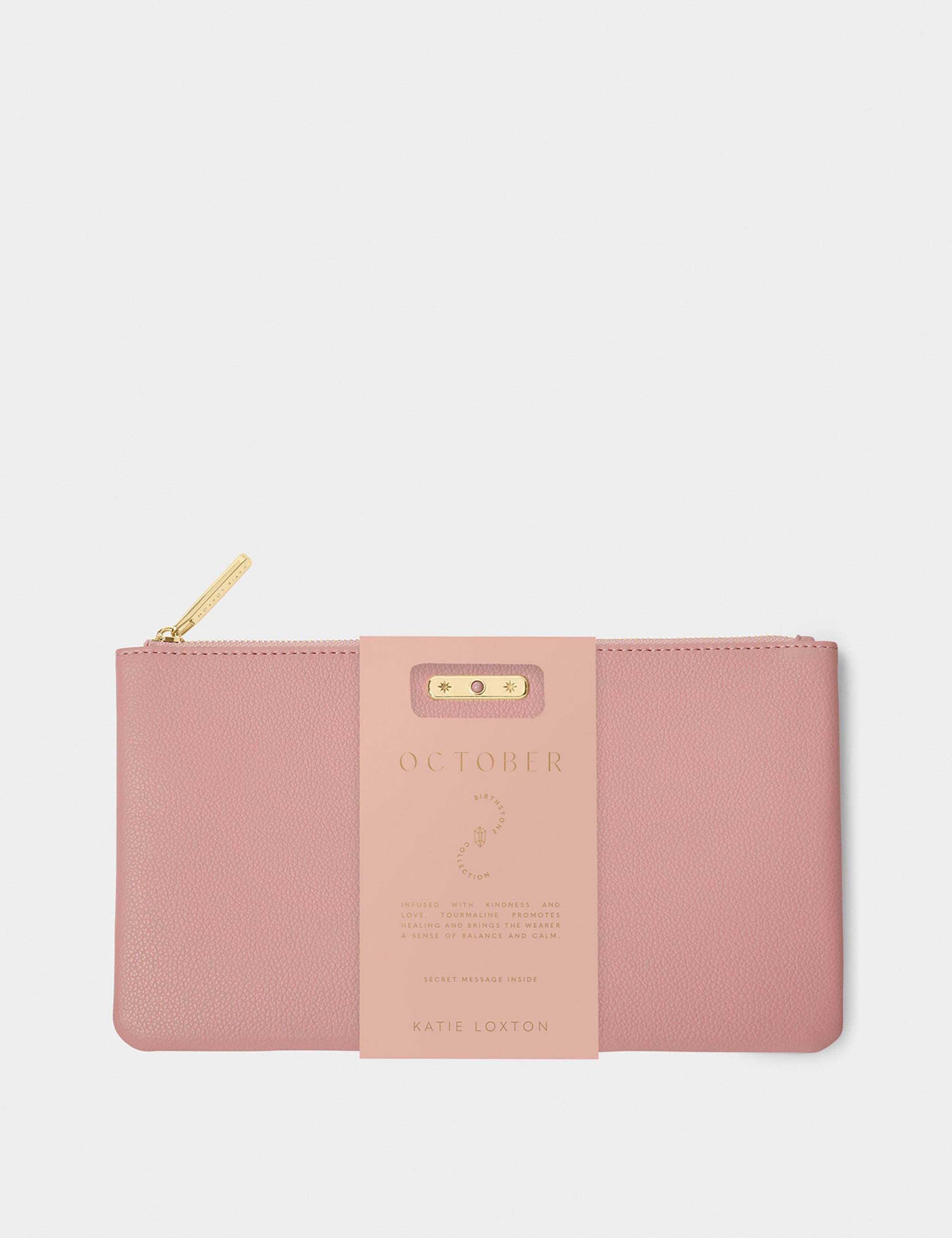 Katie Loxton October birthstone faux leather pouch, imported from the UK