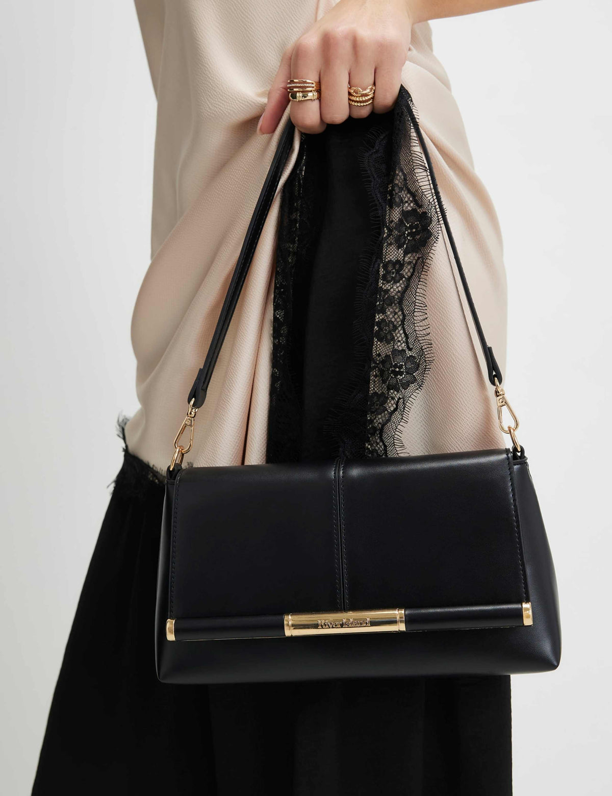 River Island faux leather patent clutch bag (British brand)
