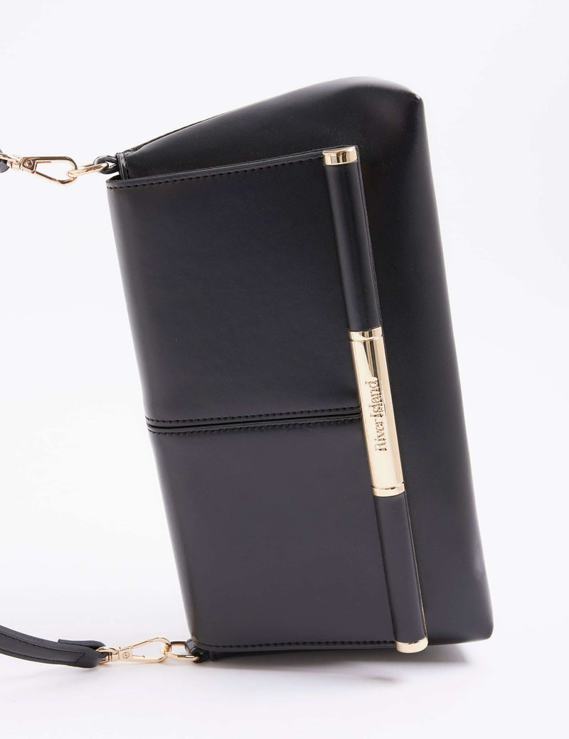 River Island faux leather patent clutch bag (British brand)