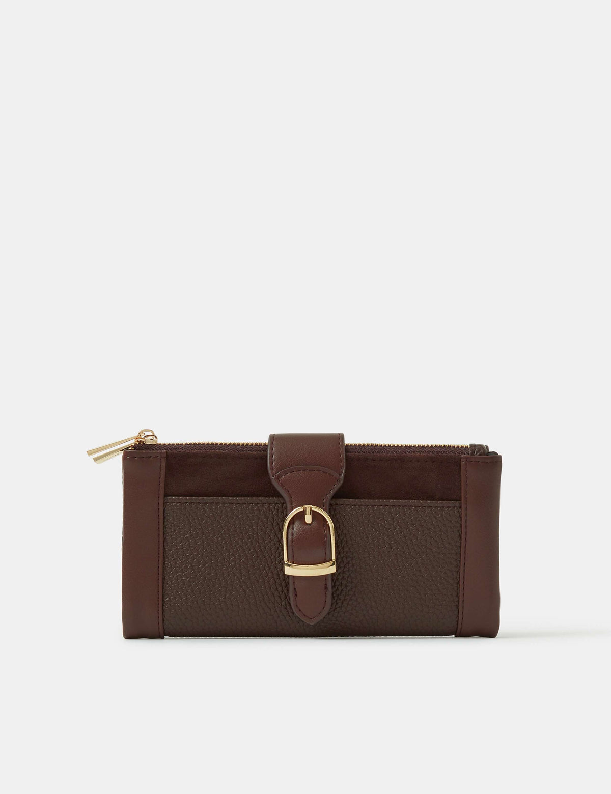 Accessorize faux leather purse with buckle closure - British product
