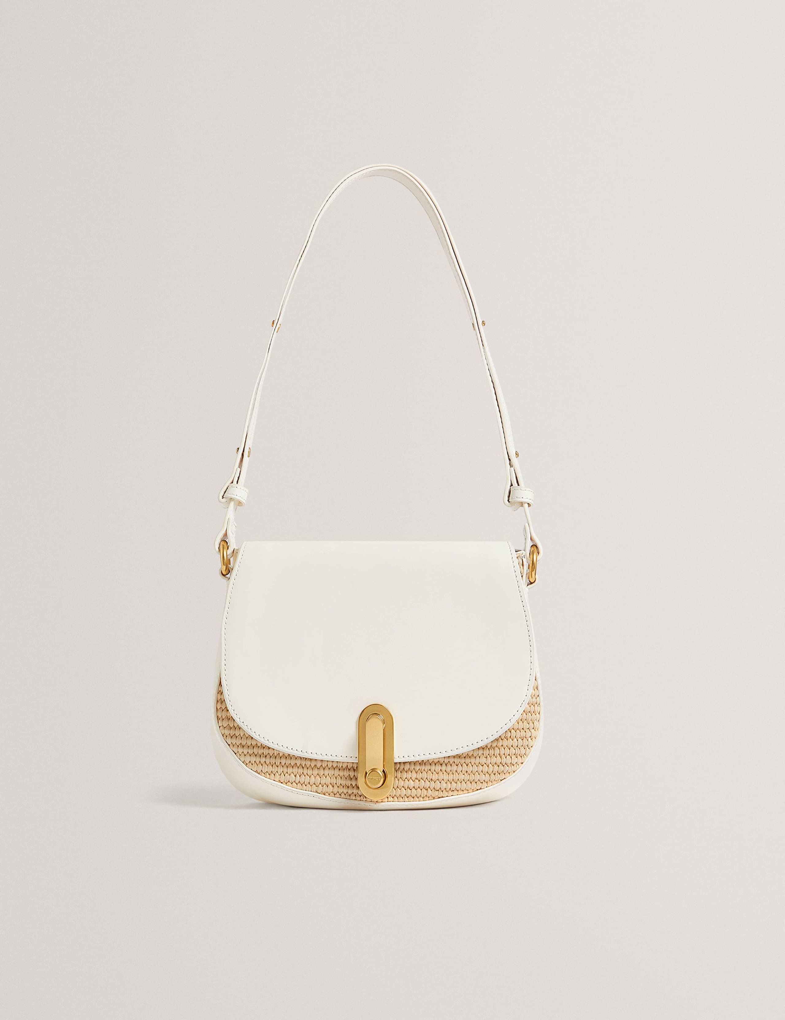 Ted Baker faux leather raffia twist lock shoulder bag (British brand)