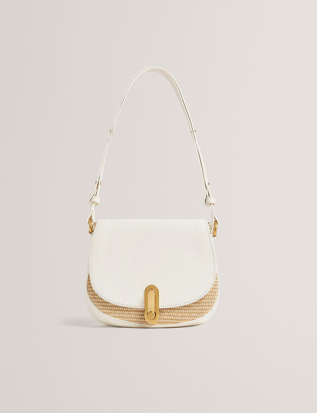 Ted Baker faux leather raffia twist lock shoulder bag (British brand)