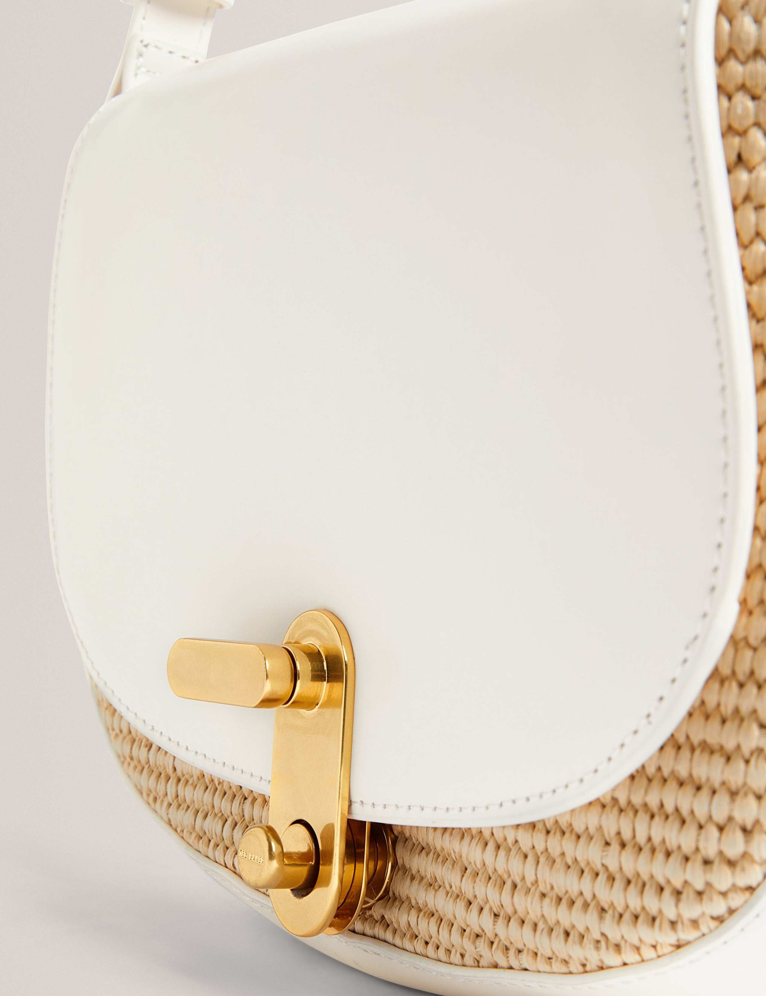 Ted Baker faux leather raffia twist lock shoulder bag (British brand)