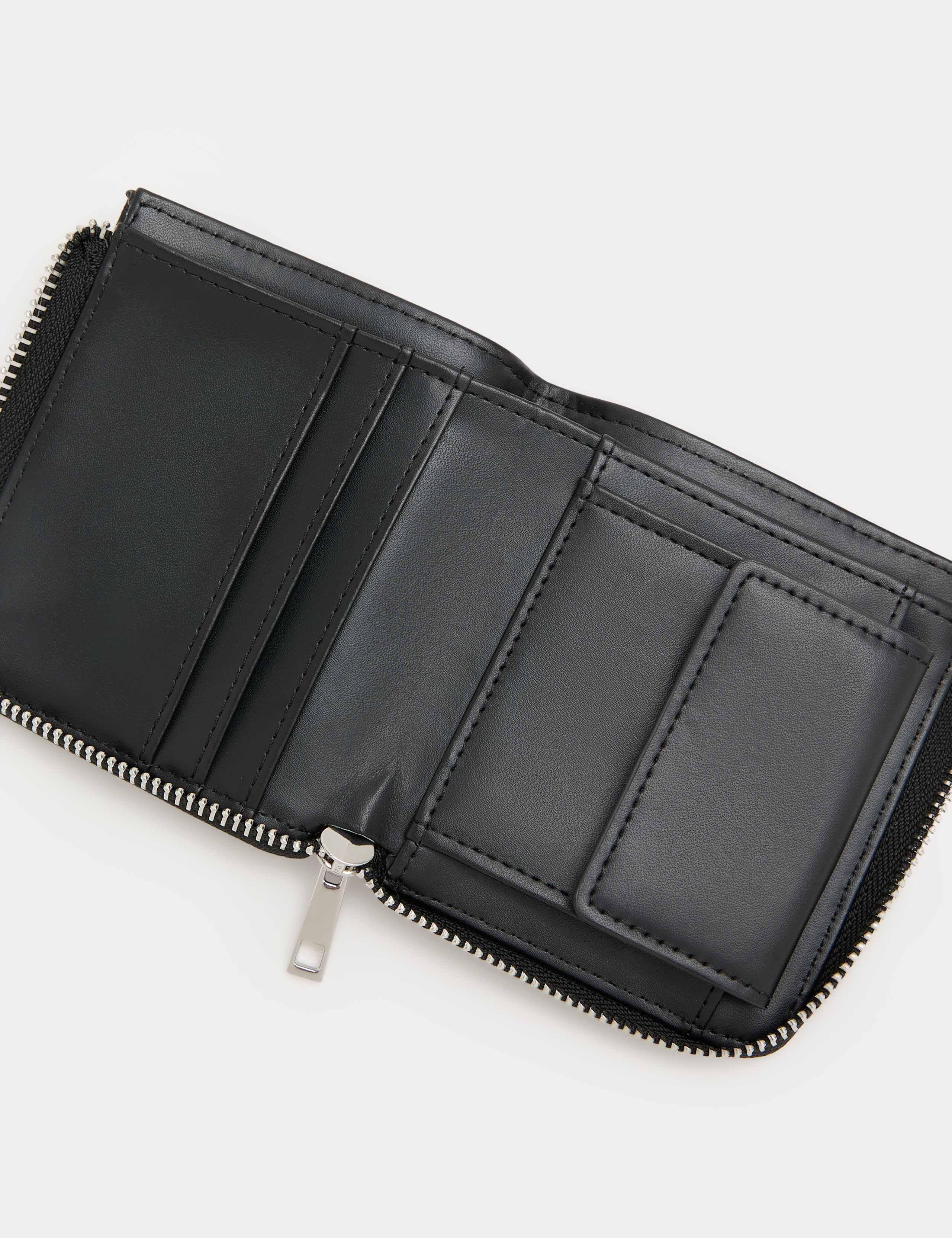 M&S faux leather textured bi-fold zip wallet, imported from the UK