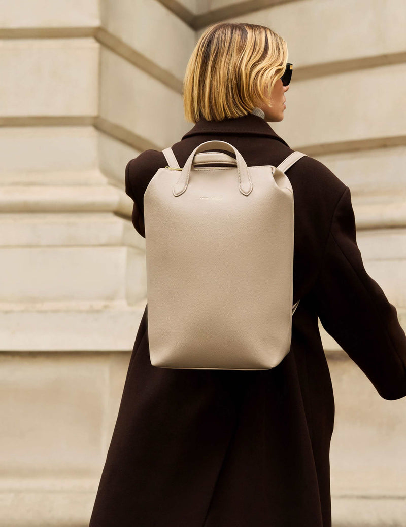 Faux Leather Top Handle Cabin Backpack