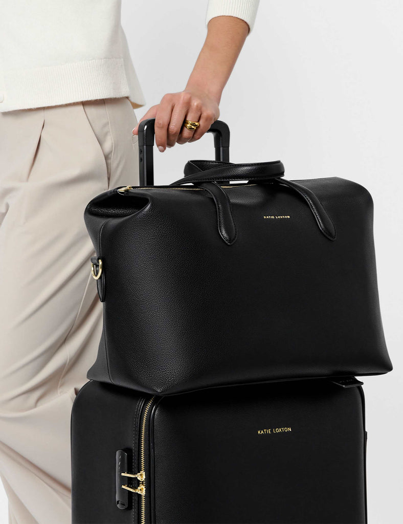 Faux Leather Top Handle Weekend Bag