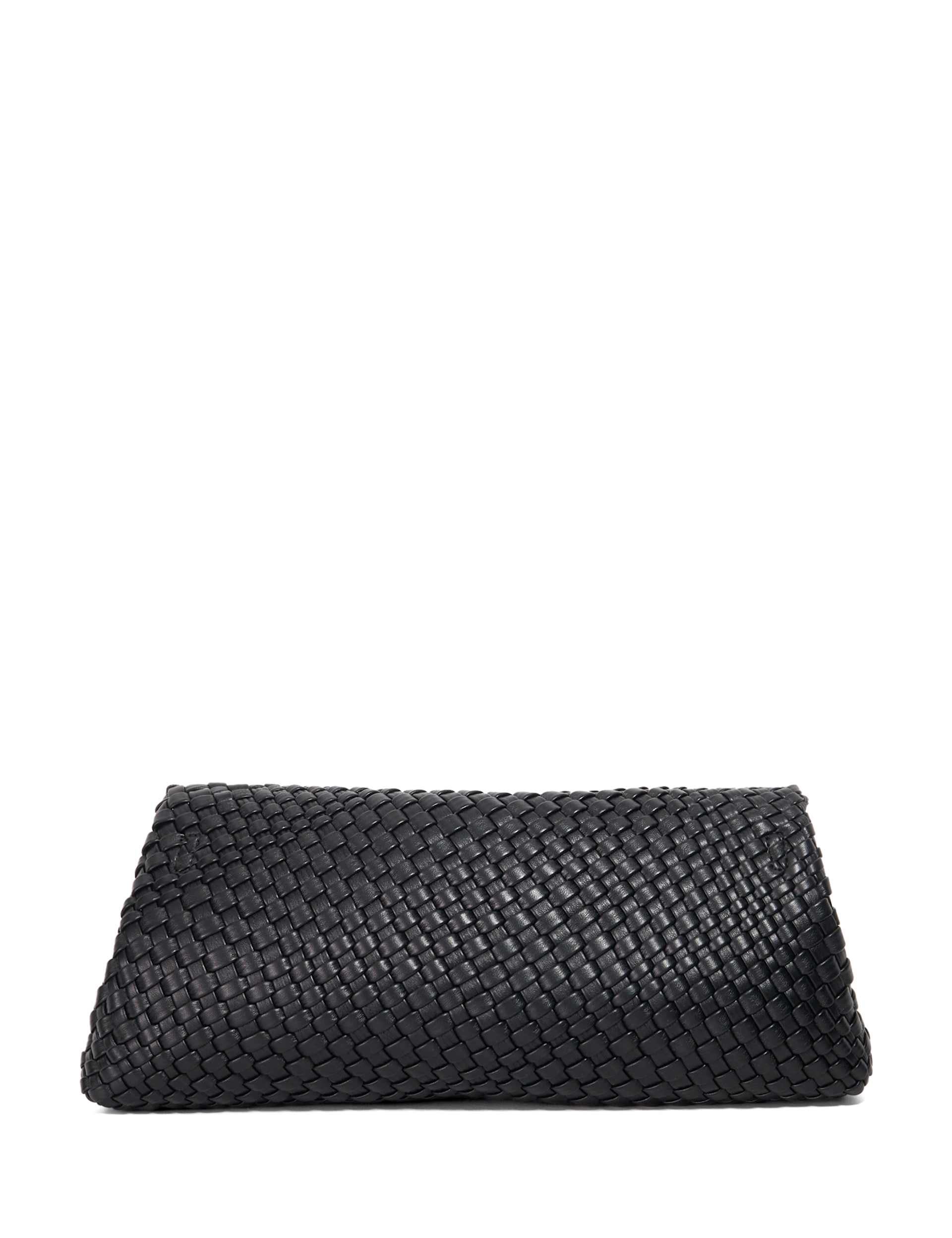 Dune London faux leather woven clutch bag, UK version