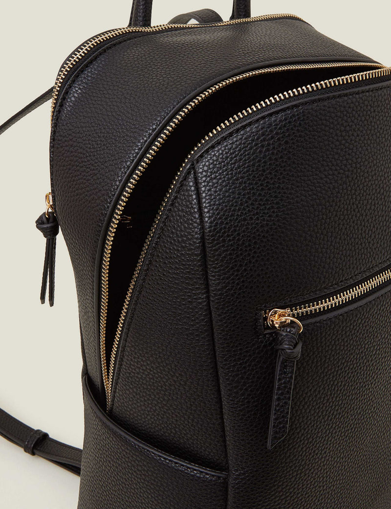 Accessorize faux leather zip around backpack (British brand)