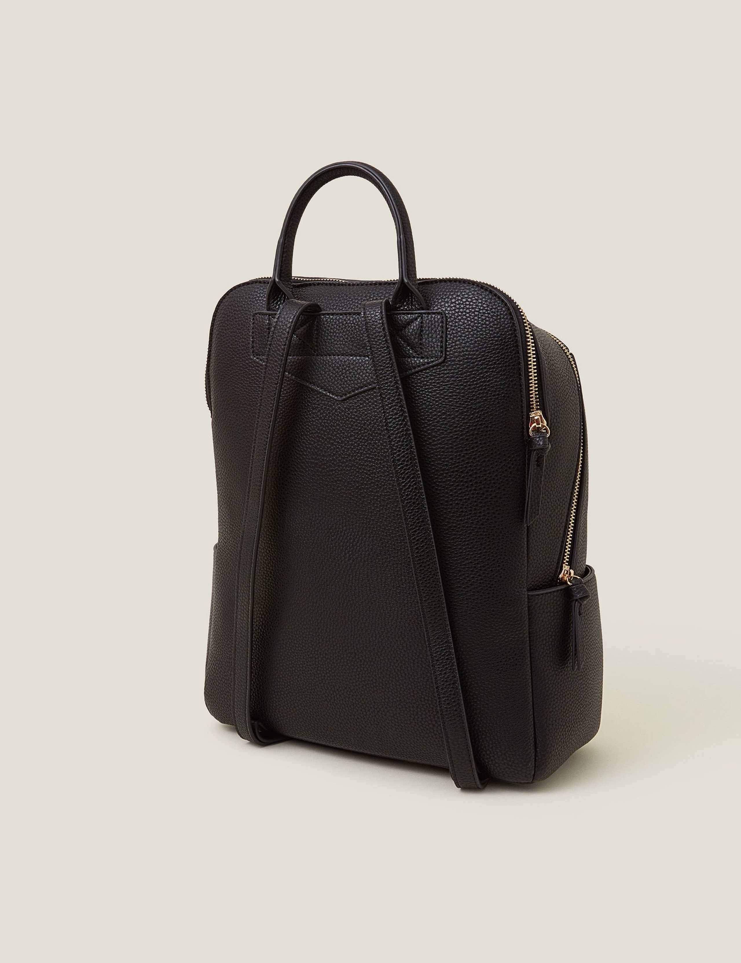 Accessorize kunstskinn glidelås ryggsekk (britisk merke)