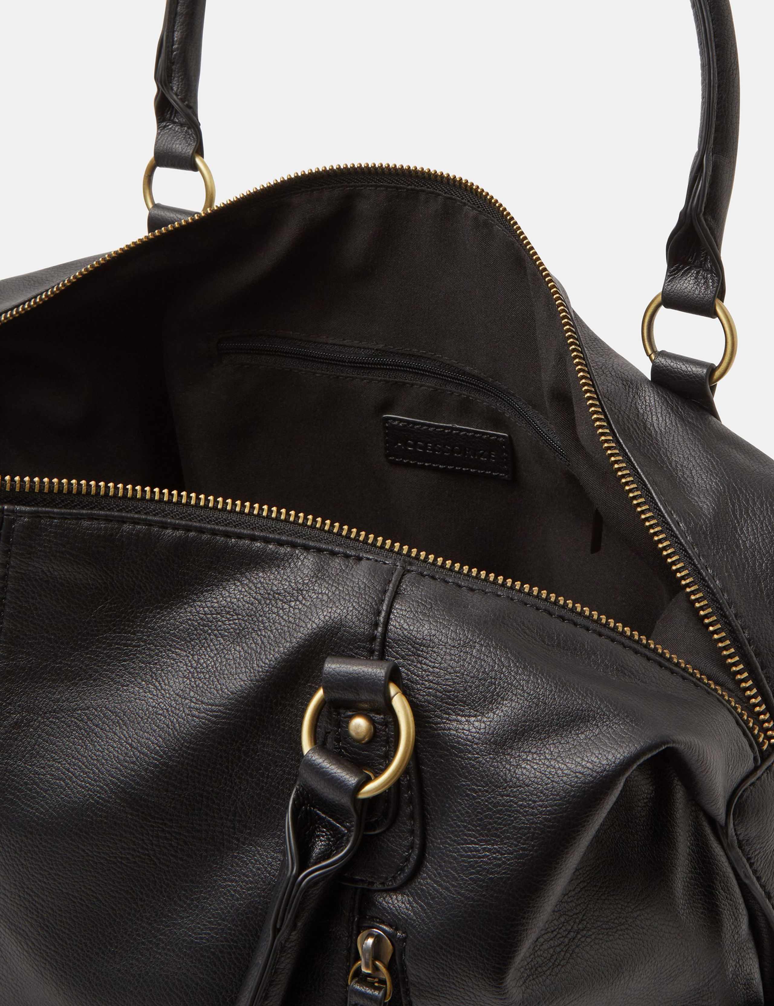 Accessorize faux leather shoulder bag with zip detail - British product