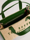 Ted Baker faux raffia embroidered small tote bag - British product