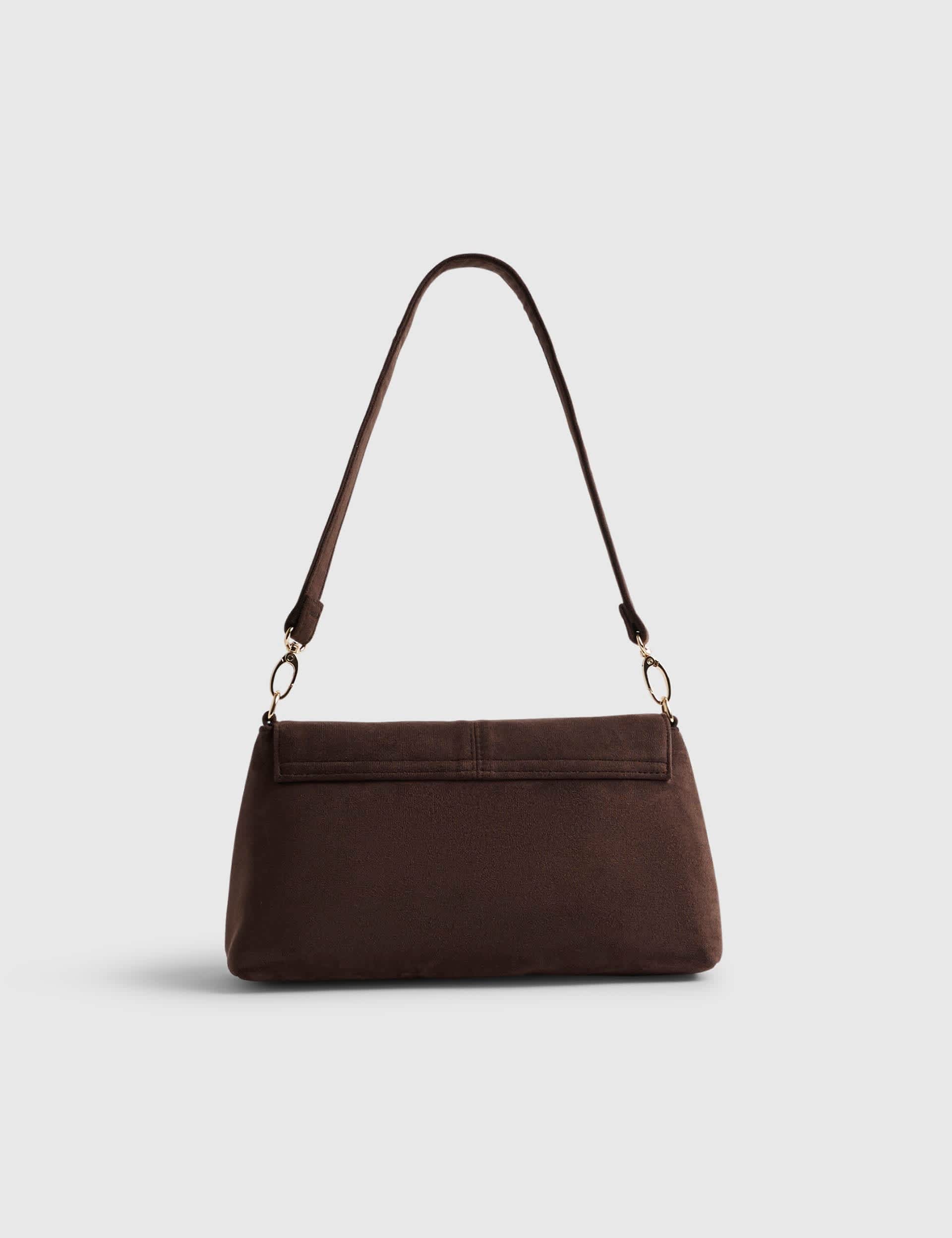 River Island faux suede bar front clutch bag (British brand)