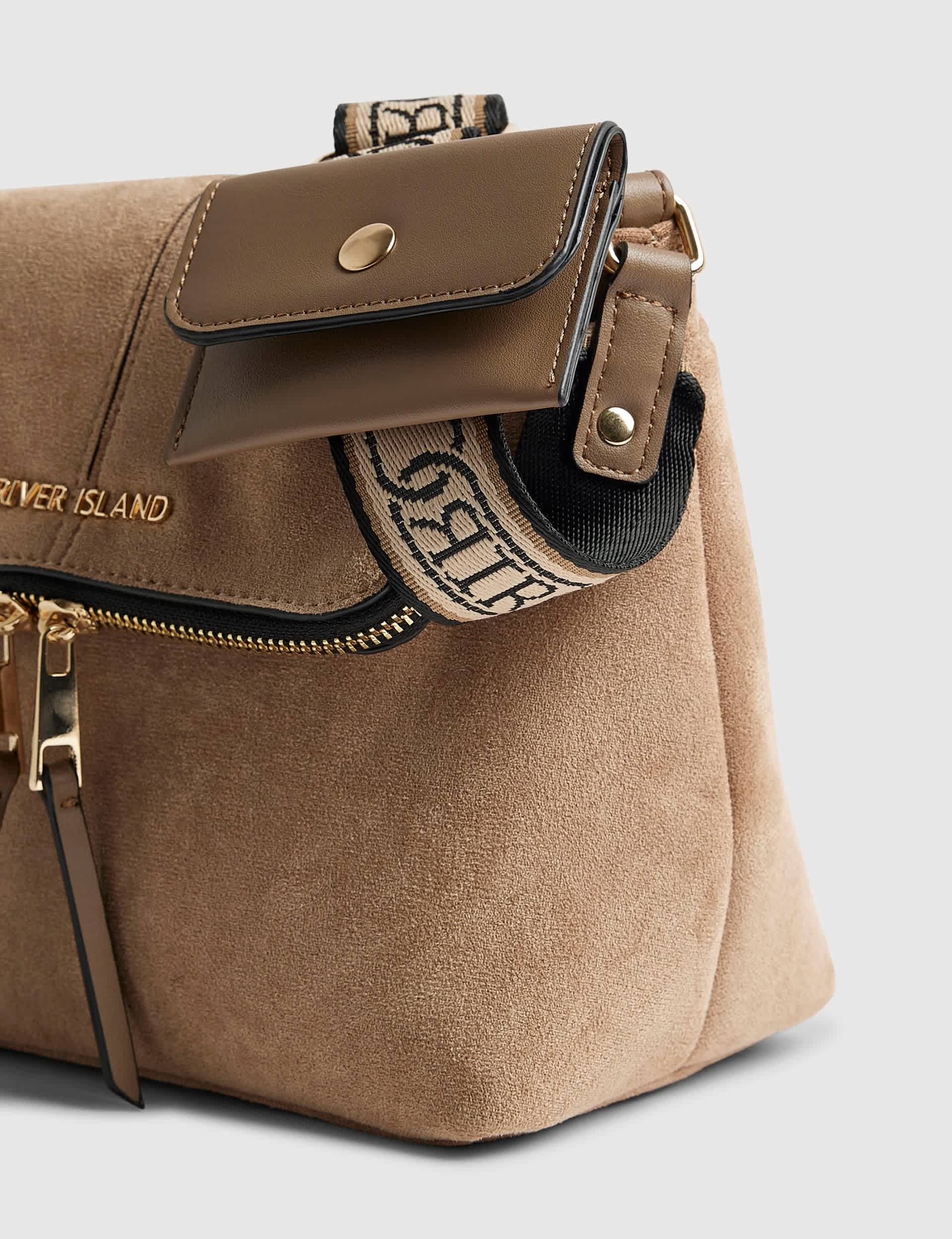River Island faux suede cross body bag, imported from the UK