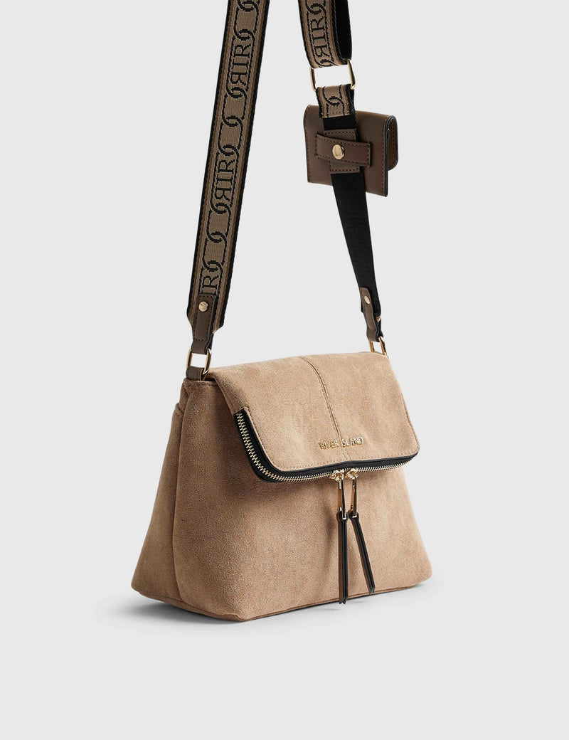 River Island faux suede cross body bag, imported from the UK