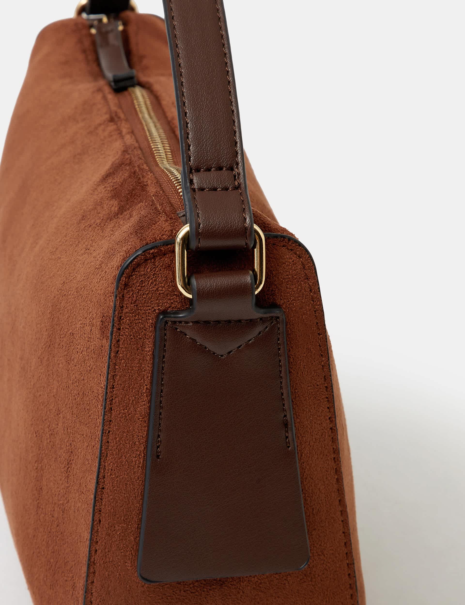Accessorize faux suede grab bag with strap - British product