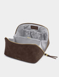 Katie Loxton faux suede toiletry bag large flat lay, UK version