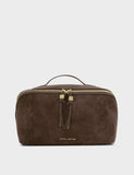 Katie Loxton faux suede toiletry bag large flat lay, UK version