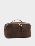 Katie Loxton faux suede toiletry bag large flat lay, UK version