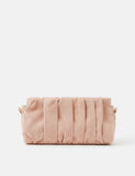 Accessorize faux suede ruched chain strap clutch bag (British brand)