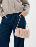 Accessorize faux suede ruched chain strap clutch bag (British brand)
