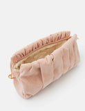Accessorize faux suede ruched chain strap clutch bag (British brand)