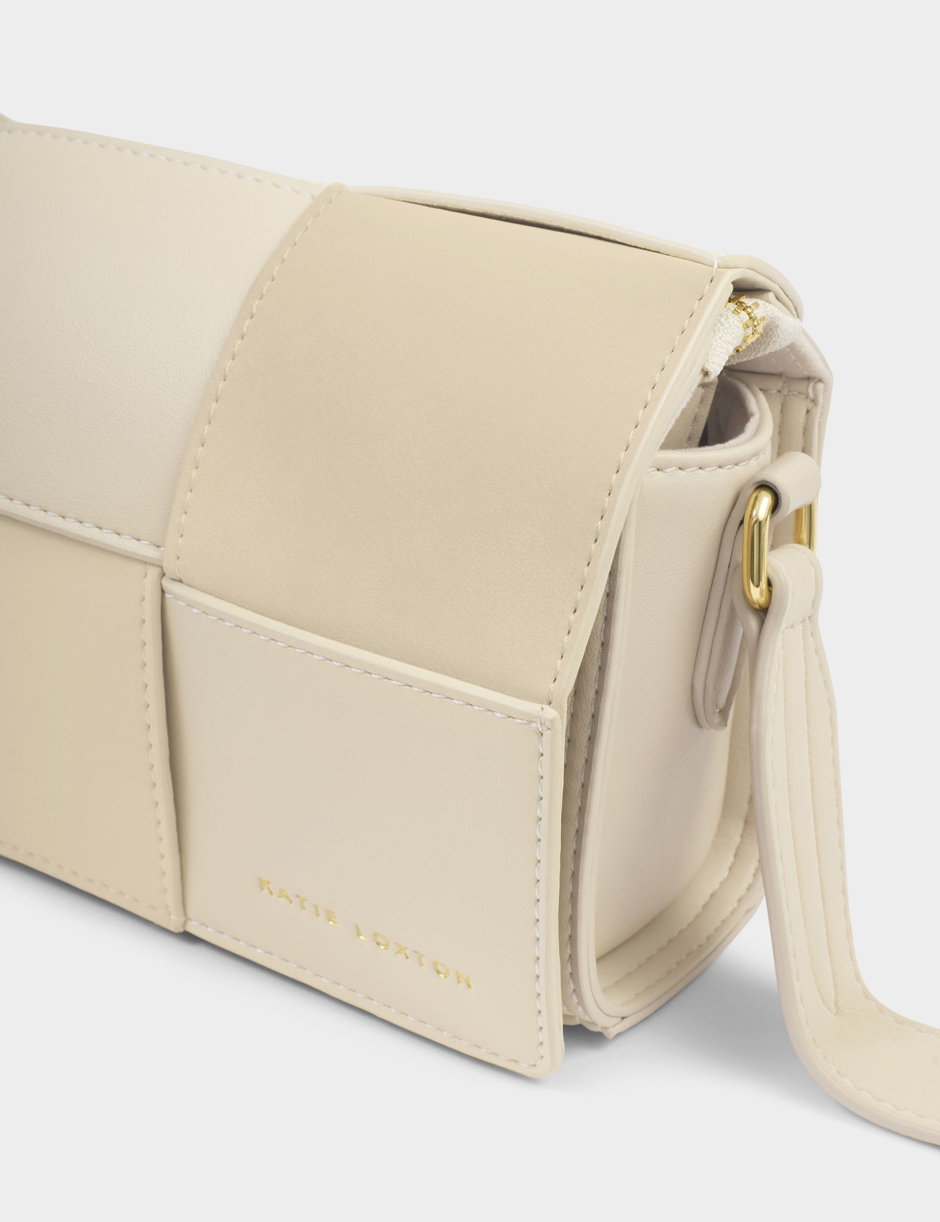 Katie Loxton faux suede woven panel cross body bag, UK version