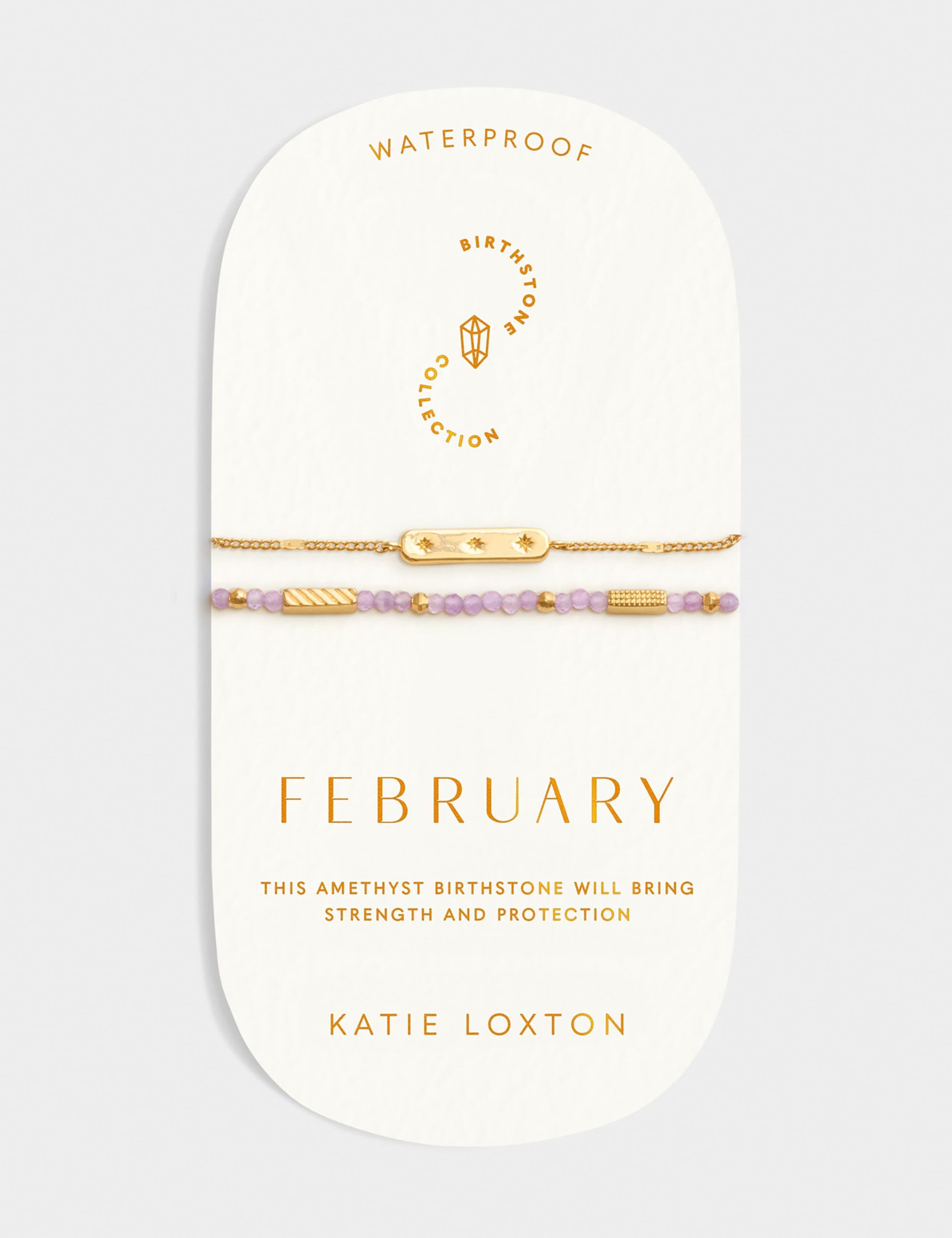 Katie Loxton February waterproof birthstone bracelet - British product