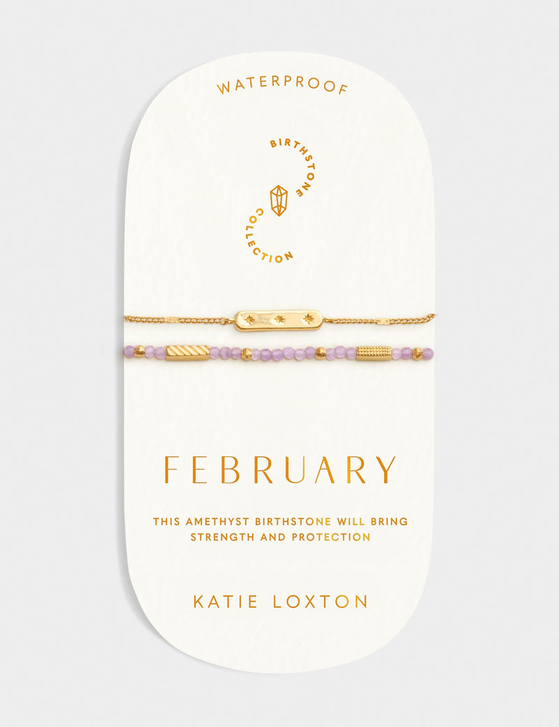 Katie Loxton February waterproof birthstone bracelet - British product